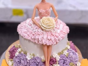 Purple Rosette Doll Cake in Lahore — delivered in Lahore, Lahore