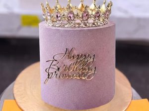 Lilac Velvet Princess Crown Cake in Lahore — delivered in Lahore, Lahore