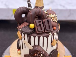 Fiftieth Birthday Chocolate Coffee Cake in Lahore — delivered in Lahore, Lahore