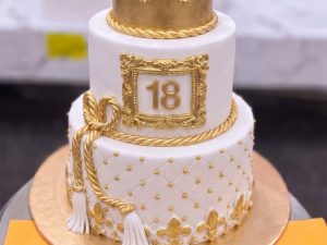 Gold Eighteen Two Tier Crown Cake in Lahore — delivered in Lahore, Lahore